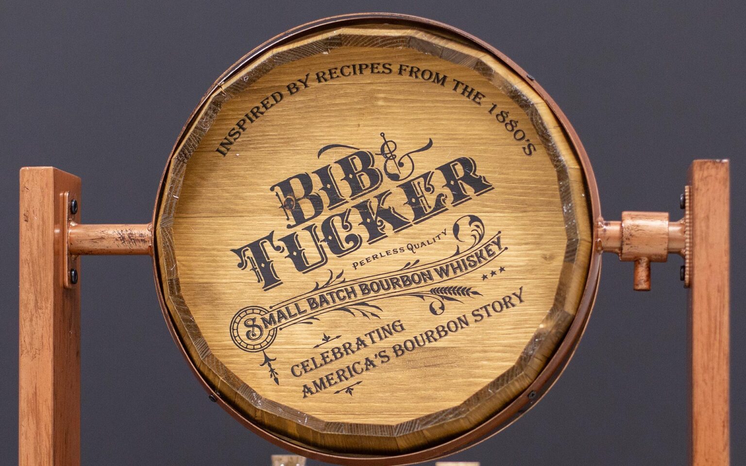 Bib & Tucker Barrel Still Display Bish Creative